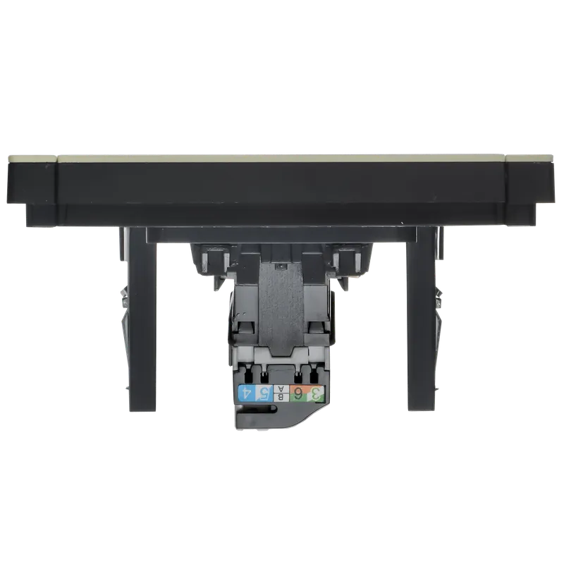 Розетка компьютерная RJ45, механизм с боковыми заглушками, cat. 5e, металл, слоновая кость, FP832M