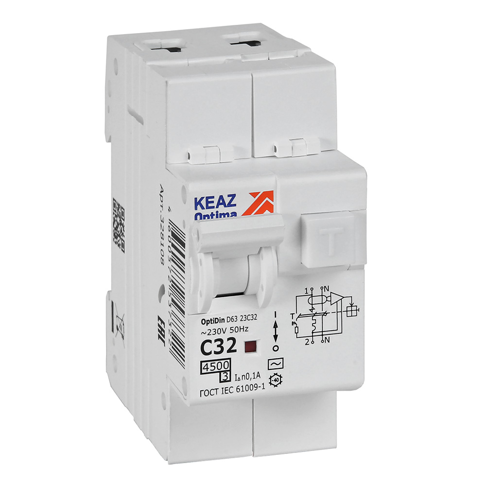 D63-23C32-AC-У3 (2P, C32, 100mA, 4,5кА) D63-23C32-AC-У3 (2P, C32, 100mA, 4,5кА)