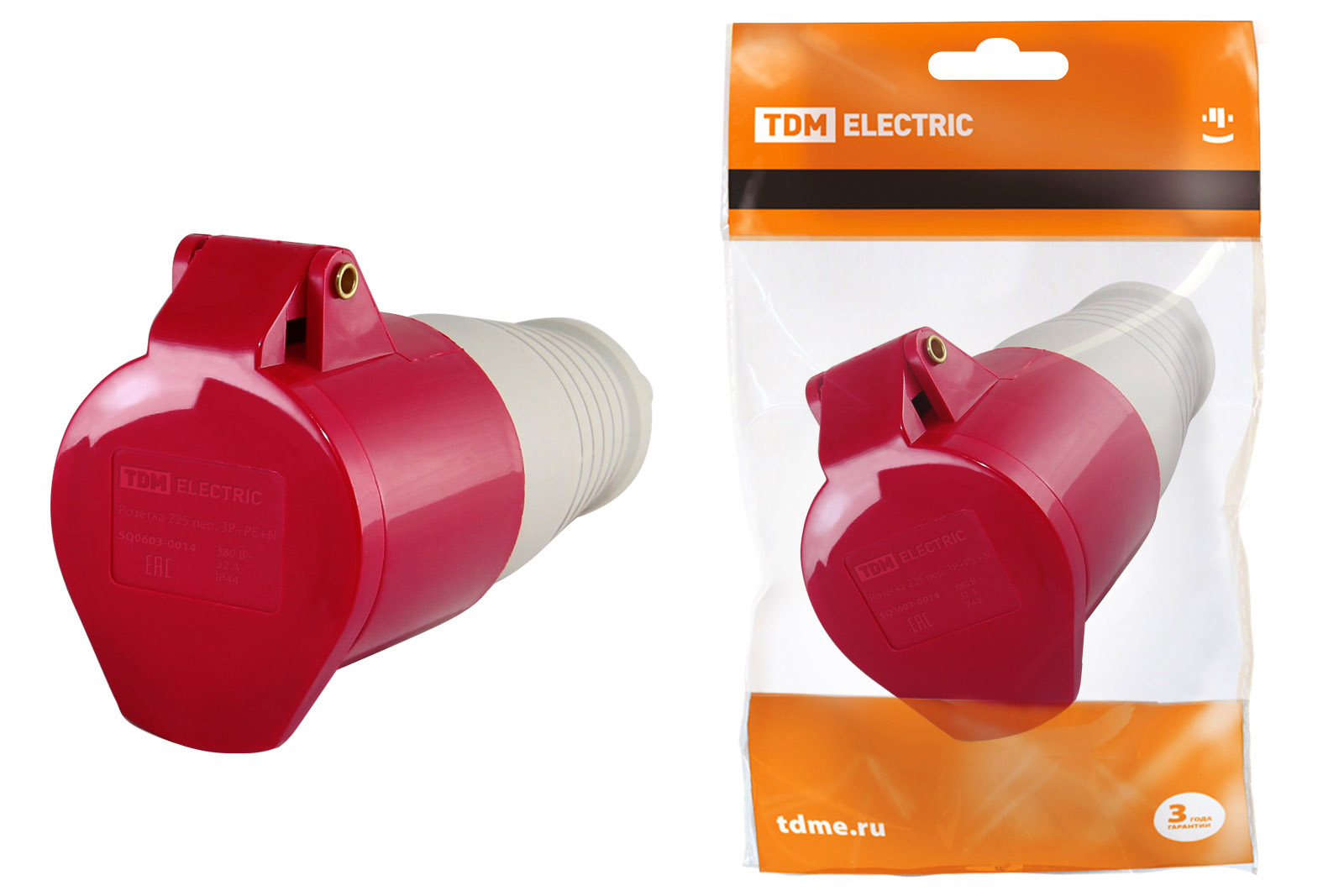 Розетка 225 переносная 3P+PE+N 32А 380В IP44