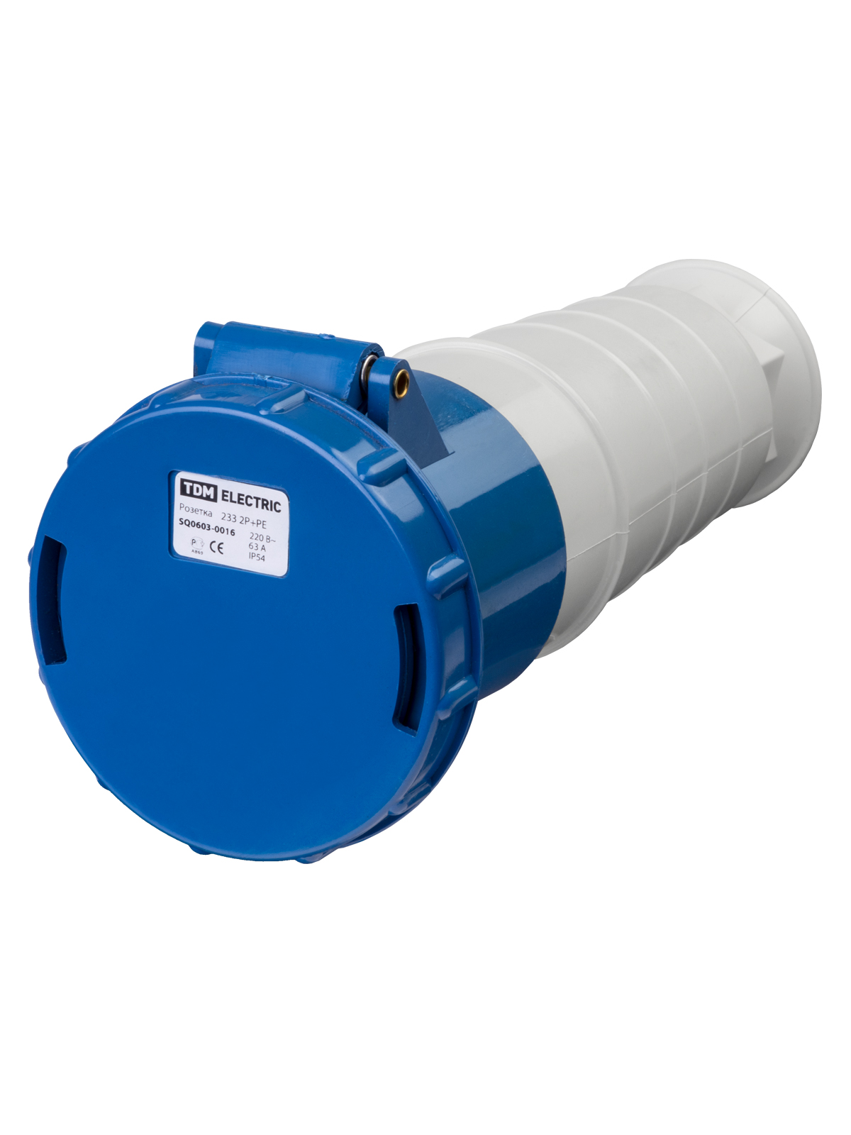Розетка 233 переносная 2P+PE 63А 220В IP54